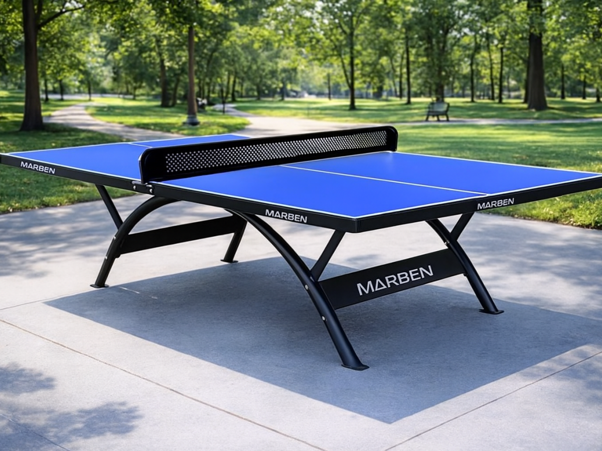 Mesa de PingPong PARK Outdoor - Base negra cubierta azul